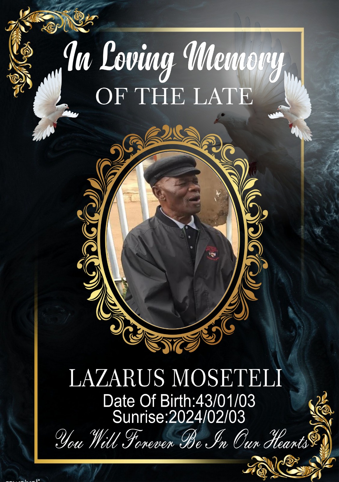 Printed in-loving-memory memorial poster